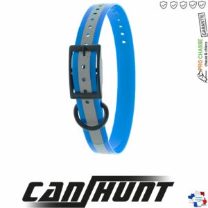 Collier polyuréthane réfléchissant canihunt xtreme bleu