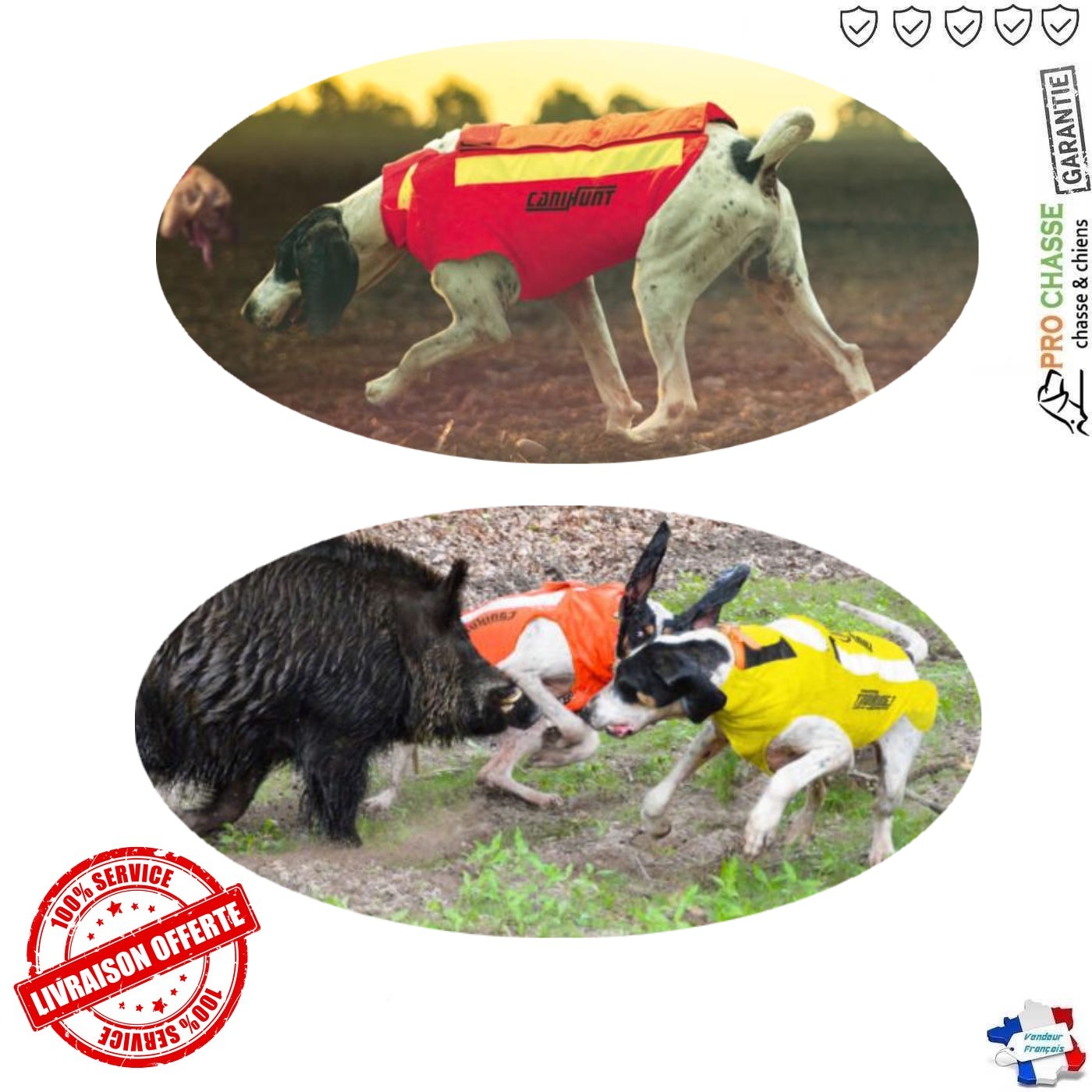 GILET POUR CHIEN PROTECT PRO JAUNE