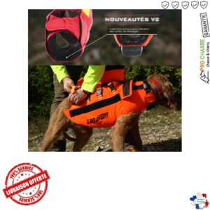Gilet de protection Canihunt Dog Armor Orange V2 Chien de chasse 10