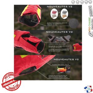 Gilet de protection Canihunt Dog Armor Orange V2 Chien de chasse 8