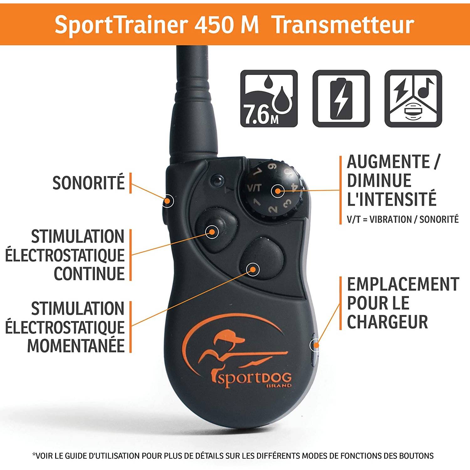Collier Dressage 450 mètres Pour Chien de Chasse | SportDog SD-425E