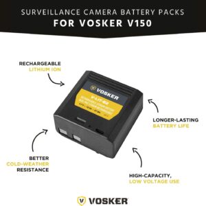 Batterie lithium rechargeable VOSKER avec câble de charge USB compatible avec la caméra de surveillance V150 2