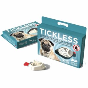 Pendentif Ultrason Repousse tiques et puces pour chien Beige-Tickless