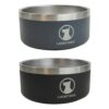 Double Gamelle pour Chien en Acier Inoxydable très Facile d’entretien | antidérapante | Croquettes, Eau et Viande | 1.9 litres (Bleu Noir)