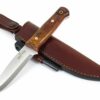 JEO-TEC Nº18: Couteau de Chasse Survie Bushcraft Randonnée Camping, Lame Inox Sandvik 14C28N, Étui en Cuir + Firesteel, Fabriqué en Espagne