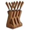 COLTELLERIA SALADINI Bloc compomponible 7 couteaux de cuisine + 8 couteaux de table artisanaux à lame forgée corne de Bue