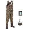 TIDEWE Realtree MAX5 Cuissardes de poitrine avec crochet de suspension pour bottes pour homme, cuissardes imperméables en néoprène pour la chasse avec ceinture amovible (taille 10)