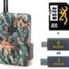 Browning Trail Cameras Defender Scout Pro Trail Camera sans fil avec carte SD 32 Go et lecteur de carte SD pour iOS