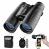 Jumelles 10X42 pour Adultes Prisme sur Le Toit Jumelles compactes et légères pour l’observation des Oiseaux Chasse Voyager Regarder Les étoiles avec Un Adaptateur de téléphone Ceinture et bandoulière