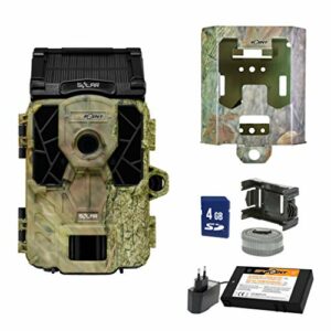 Spypoint Solar-EU Caméra de vidéosurveillance avec Batterie au Lithium SD et boîtier de Protection en métal pour l'extérieur Camouflage