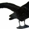 EUROHUNT Uni de Corneille avec ailettes, piquet et support pied de floqué Lock Oiseaux, noir, One Size