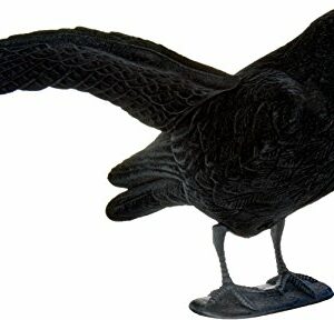 EUROHUNT Uni de Corneille avec ailettes, piquet et support pied de floqué Lock Oiseaux, noir, One Size