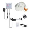 PEALOV Kit Porte Automatique Poulailler,Ouvre-Porte De Poulailler avec Minuterie Et Capteur De Lumière,avec 2 Télécommandes,pour Toutes Les Portes De Coopérative Pivotantes De 9 à 39 Pouces De Large