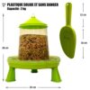 Mangeoire poules 2 kg et pelle , distributeur automatique pour aliment volailles, poulailler et pondoir, accessoire pour nourriture graine de volaille et vers de farine