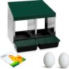 FINCA CASAREJO Pondoirs ECO pour Poules 2 Compartiments + 2 Œufs Factices et Un Bloc-Notes Offerts – Nids pour Poules