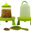 Mangeoire poules 2 kg, abreuvoir poules 3 L et pelle , distributeur automatique pour aliment volailles, poulailler et pondoir, vers de farine