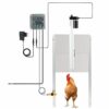 CO-Z Porte de poulailler automatique – 60 x 30 cm – Capteur de lumière avec télécommande – Kit d’ouverture pour un maintien sûr des poules (argenté avec contrôle photo)
