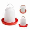 Verliked Abreuvoir pour volaille, abreuvoir pour volaille, poule, caille, poule, bantam, bouilloire pour nourriture, eau, poulet, canard, oie, kit d’eau 1 pièce 4 l