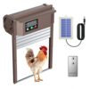 2023 New Porte de Poulailler Automatique Solaire, CHAMUTY Porte Automatique Poulailler Solaire Porte en Aluminium Capteur de Lumière – Affichage LED, Commande de minuterie, Multi-Modes
