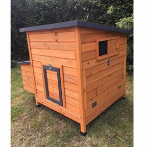 PawHut Poulailler cottage cage à poules sur pied dim. 168L x 110l x 101H cm  multi-équipement bois sapin lasuré