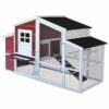 WilTec Poulailler XXL avec Nichoir & Abri spacieux Bois d'épicéa avec Toit en Bitume 2010x813x1165mm