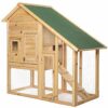 dibea lionto Clapier Bois pour Lapins Petit enclos Animaux Clapier d’extérieur 140x65x119 cm