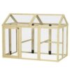 PawHut Enclos poulailler en Bois Cage à Poules Parc grillagé 140 x 88,5 x 106 cm – Naturel