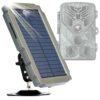 Caméra de Chasse Panneau Solaire pour Photopiège DC6V-12V Connecteur à Double Sortie Kit Solaire étanche Batterie au Lithium Intégrée de 3000 mAh Rechargeable