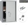 KESSER® Coffre-fort à intégrer avec serrure à double panneton | Coffre-fort à poser | Coffre-fort mural 50 x 35 x 31 cm 2 clés et vis de fixation incluses, Argent