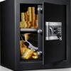 Coffre-Fort de De Dépôt avec Serrure Électronique, BITOWAT 43L Ignifuge et Etanche coffre-fort de meubles Pour vos documents d’identité, do cuments A4, ordinateurs portables, bijoux