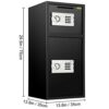 BuoQua Coffre-fort numérique Serrure électronique Coffre-fort sicureza à combinaison numérique ignifuge et étanche Format XL, double portes