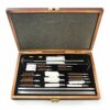 GUGULUZA Kit de nettoyage universel pour armes en aluminium pour pistolet, pistolet, pistolet à shotgun – Brosses avec étui en bois