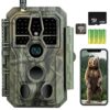 DIGITNOW! WiFi Caméra de Chasse, 32MP 1296P H.264 IP66 Étanche,Caméra Surveillance Grand Angle 120° Vision Nocturne 100FT Traque IR Jeu Infrarouge,Vitesse Dclenchement 0,1s, Vert, (DT802)