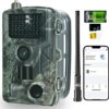 TUYA APP Caméra de chasse 4G TUYA Caméra de suivi en direct Vidéo en direct 2K 30 MP IP66, Serveur gratuit, Scanner le code QR de la télécommande, Convient à toute carte SIM – Carte SIM SD 16 Go…