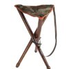 Januel – Siège Trépieds Argental – Pieds Bois – Assise Cuir – Hauteur 65cm – Loisirs Nature Outdoor Camping Chasse Pêche Bushcraft – Marron & Camouflage Europe – avec Bretelle – Solide et Durable