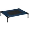PawHut Lit pour Chien Chat lit de Camp Grand Confort sur Pieds Tissu Oxford textilène Micro-perforé 76L x 61l x 18H cm Bleu Marine Noir