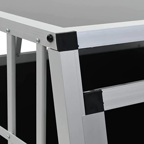 vidaXL Cage pour chien, niche pour chien avec double porte, niche transparente adaptée au coffre de la voiture, cage de transport portable pour chiot