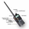 Talkie-walkie sans entrave UV-5R Double Bande 65MHz