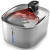 iPettie Runway Fontaine d’eau sans Fil pour Chat en Acier Inoxydable, 1,1 gal/135 oz, Batterie d’eau sans Fil pour Chat fonctionnant avec capteur de Mouvement, Pompe Ultra Calme, pour Chiens
