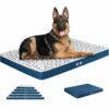 KROSER Coussin pour Chien Réversible 122cm Matelas Chien,Doublures de Preuve,Couvercle Lavable Amovible,Tapis pour Animaux de Compagniee Adapté aux Chiens XX-Large Jusqu’à 50kg
