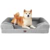 EHEYCIGA Panier Chien Grande Taille Orthopedique, Memoire de Forme Lit pour Chien Imperméable, Canapé pour Chien Dehoussable Lavable