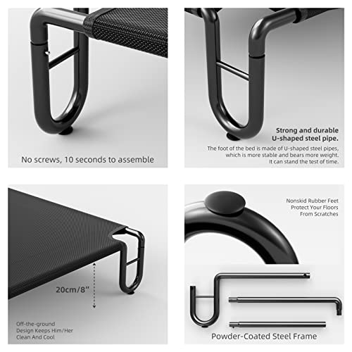 FAYDUDU Lit Chien Surélevé Rafraichissant Lit de Camp pour Chiens Chats Animaux de Compagnie Intérieur Extérieur Panier Chien de Grande Taille Coussin Chien Indestructible (XL)