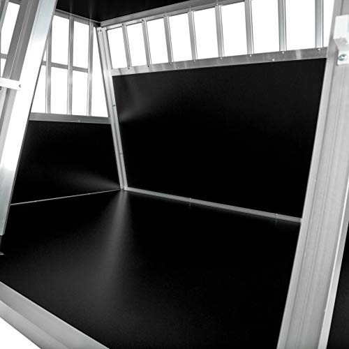 TecTake Cage Box Caisse en Forme de Trapèze Aluminium Cage de Transport Double pour Chien