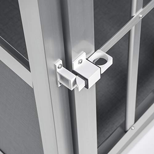 EUGAD Cage de Transport pour Chiens en Aluminium et MDF avec Porte, Boîte de Transport en Voiture pour Grands Chiens, Husky, Labrador, Golden Retriever, Samoyède, Argent, L85 x H69 x P65 cm 0048HT