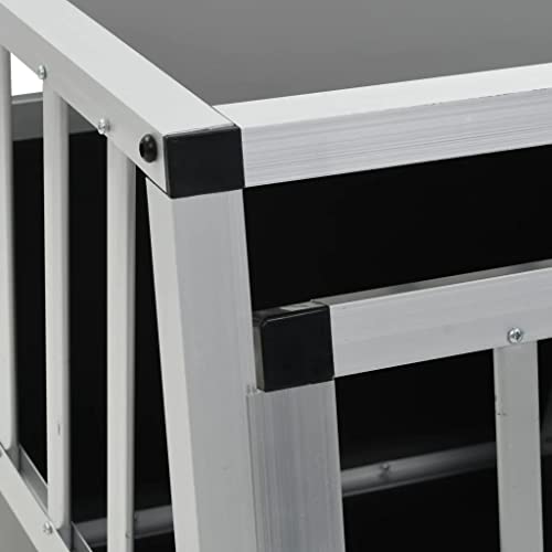 vidaXL Cage pour chien, niche pour chien avec double porte, niche transparente adaptée au coffre de la voiture, cage de transport portable pour chiot