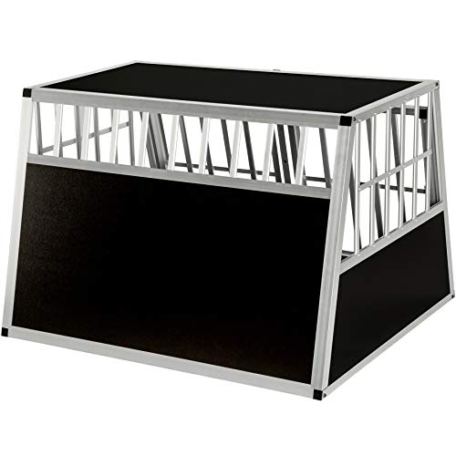 TecTake Cage Box Caisse en Forme de Trapèze Aluminium Cage de Transport Double pour Chien