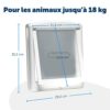 PetSafe – Chatière pour chat et chien Originale Staywell, 2 voies d’accès (entrée et sortie) - Porte pour animaux intérieur et extérieur, Rigide, Panneau de Fermeture inclus – Blanc, M