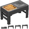 Petace Gamelles Chiens Surélevées de 4 Hauteurs, Support Surélevé avec Gamelle de Nourriture Inoxydable de 1,6 L et Gamelle Eau Anti-Éclaboussure de 1,1 L pour Chien de Taille Moyenne et Grande