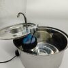 3,2L Fontaine a Eau Chat en Acier Inoxydable, KOOGMOON Fontaine à Eau pour Chat Automatique avec Pompe Silencieuse,Bec de Robinet,Adapté aux Chien Chats