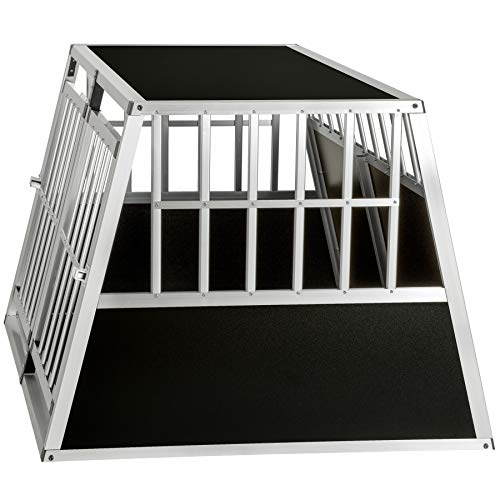 TecTake Cage Box Caisse en Forme de Trapèze Aluminium Cage de Transport Double pour Chien